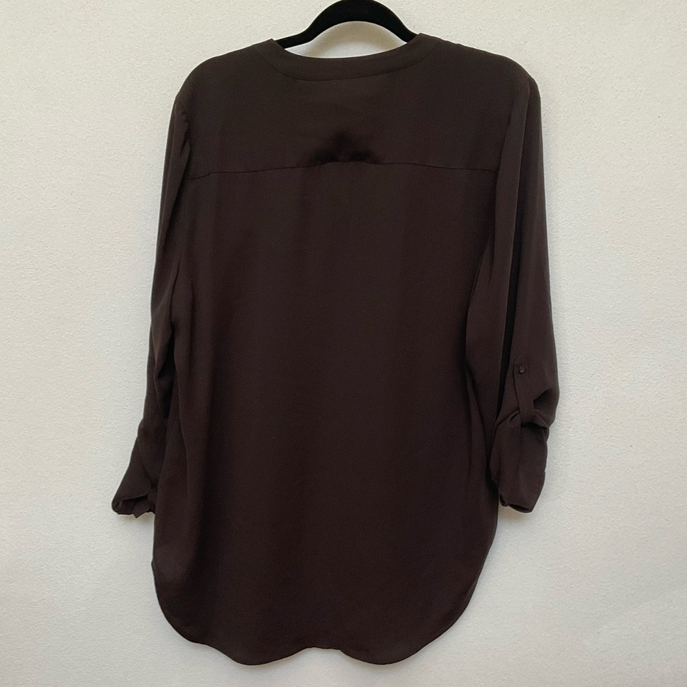 Chico's Chocolate Brown Button Down With Zipper P… - image 4